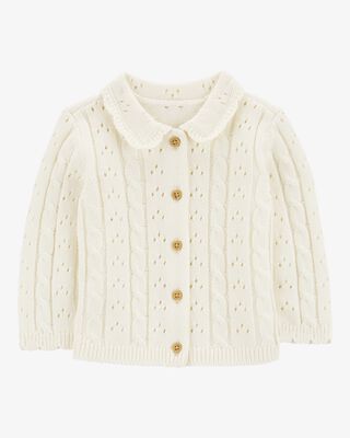 Product image 1 of Baby Pointelle Button-Front Sweater Knit Cardigan