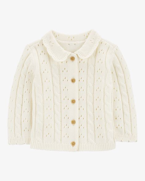  Product image 1 of Baby Pointelle Button-Front Sweater Knit Cardigan