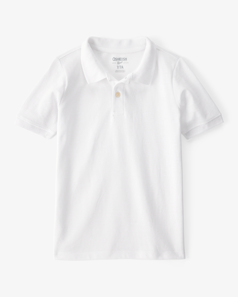 Boys Piqué Polo Shirt - White