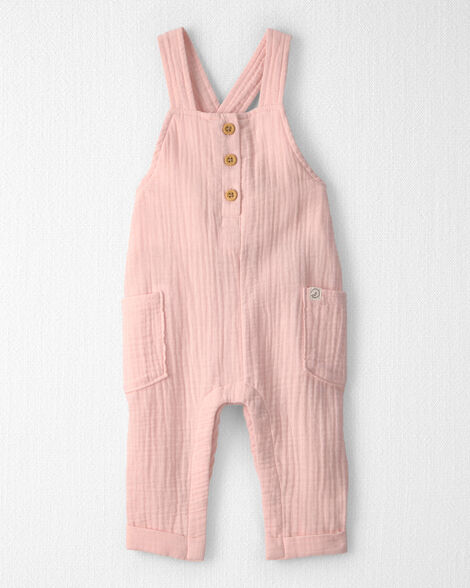 Baby Girl Organic Cotton Gauze Overalls