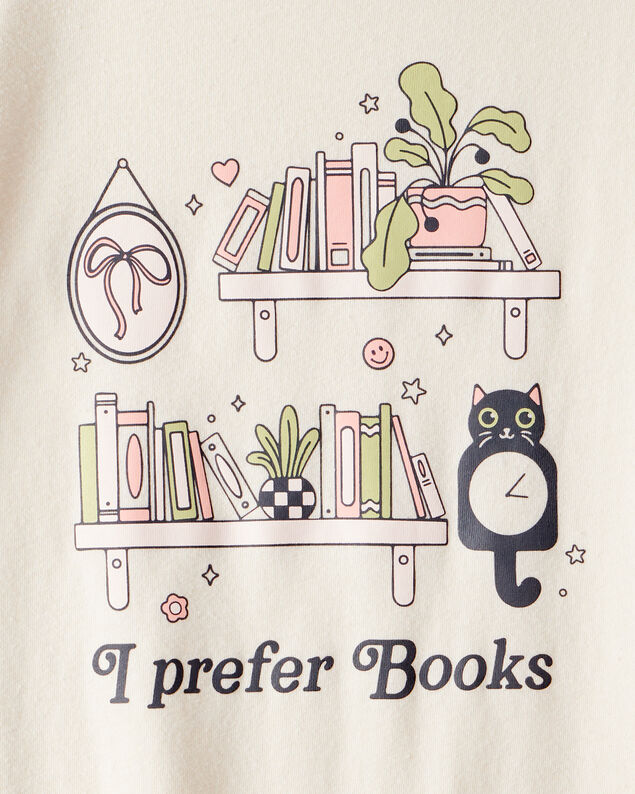 Product image 2 of Girls I Prefer Books Short-Sleeve Graphic Tee - White
