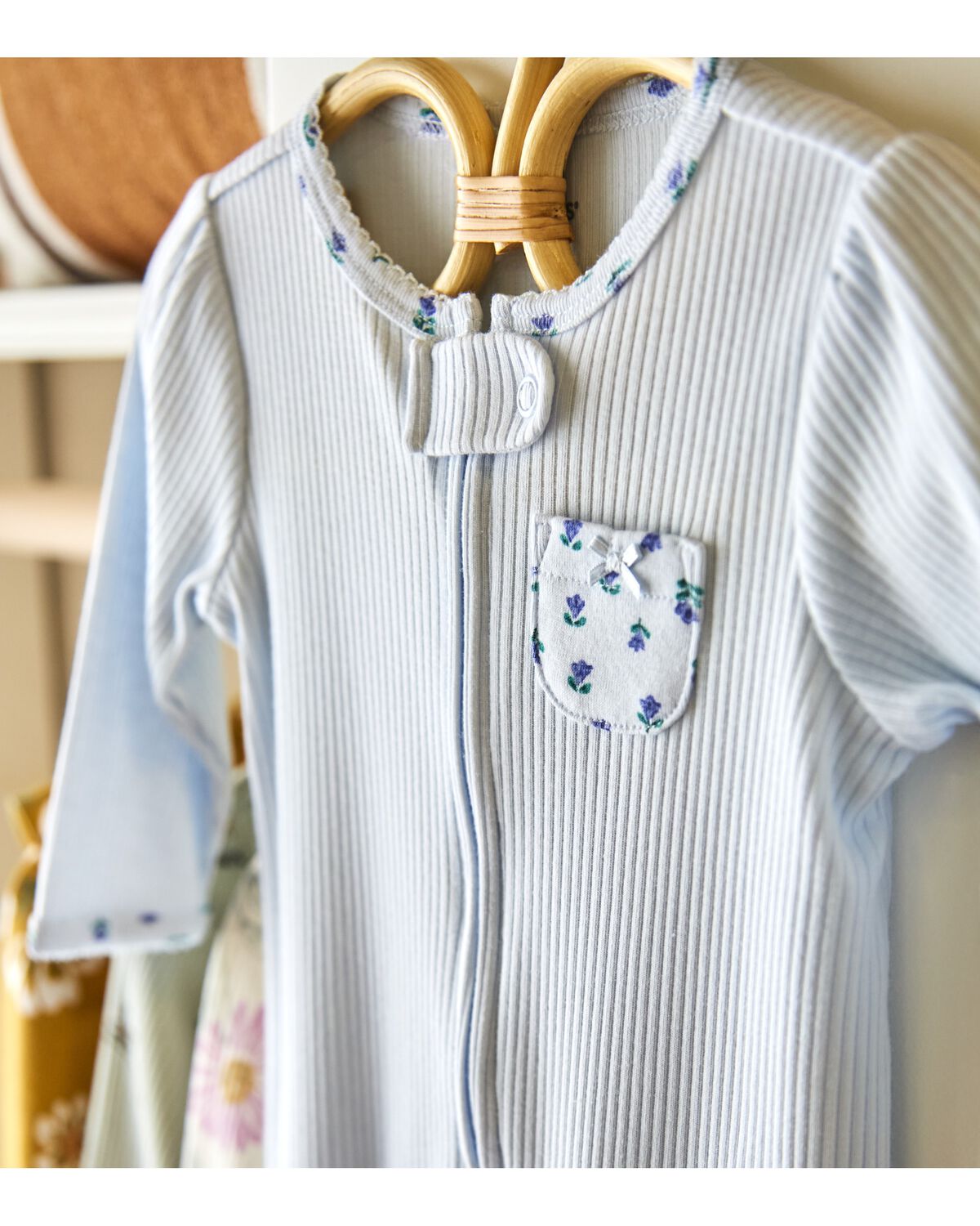 Baby Floral 2-Way Zip Thermal Sleep & Play Pajamas - Carter