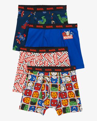 Product image 1 of Kid 4-Pack Marvel Boxer Briefs Underwear