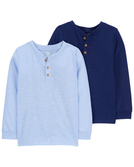  Product image 1 of Kid 2-Pack Long-Sleeve Henley Pajama Sleep Tees