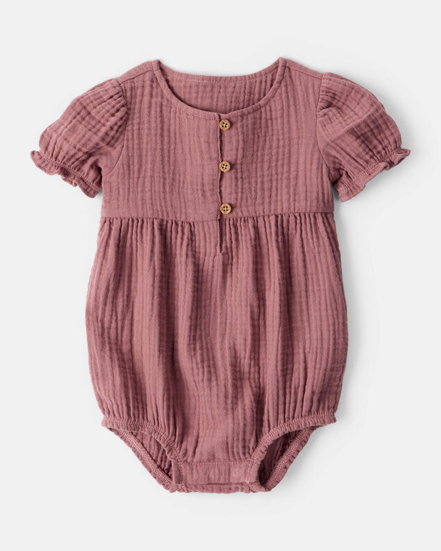 Product image 2 of Baby Girl 3-Piece Acorn Print Short-Sleeve Dress Set - Pink