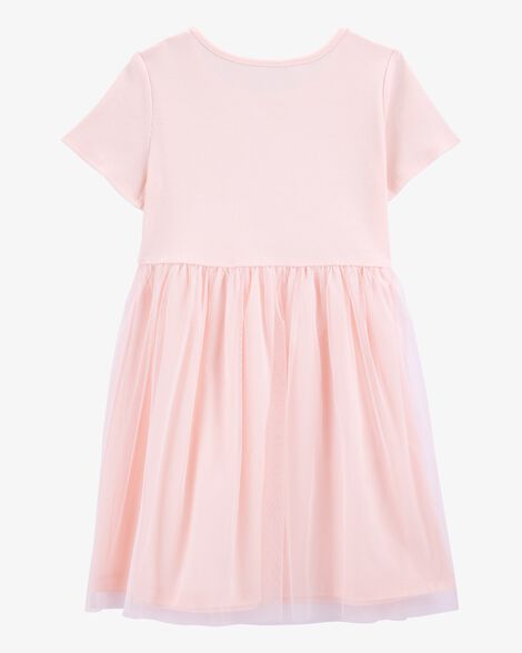  Product image 2 of Kid Solid Short-Sleeve Dress - Pink