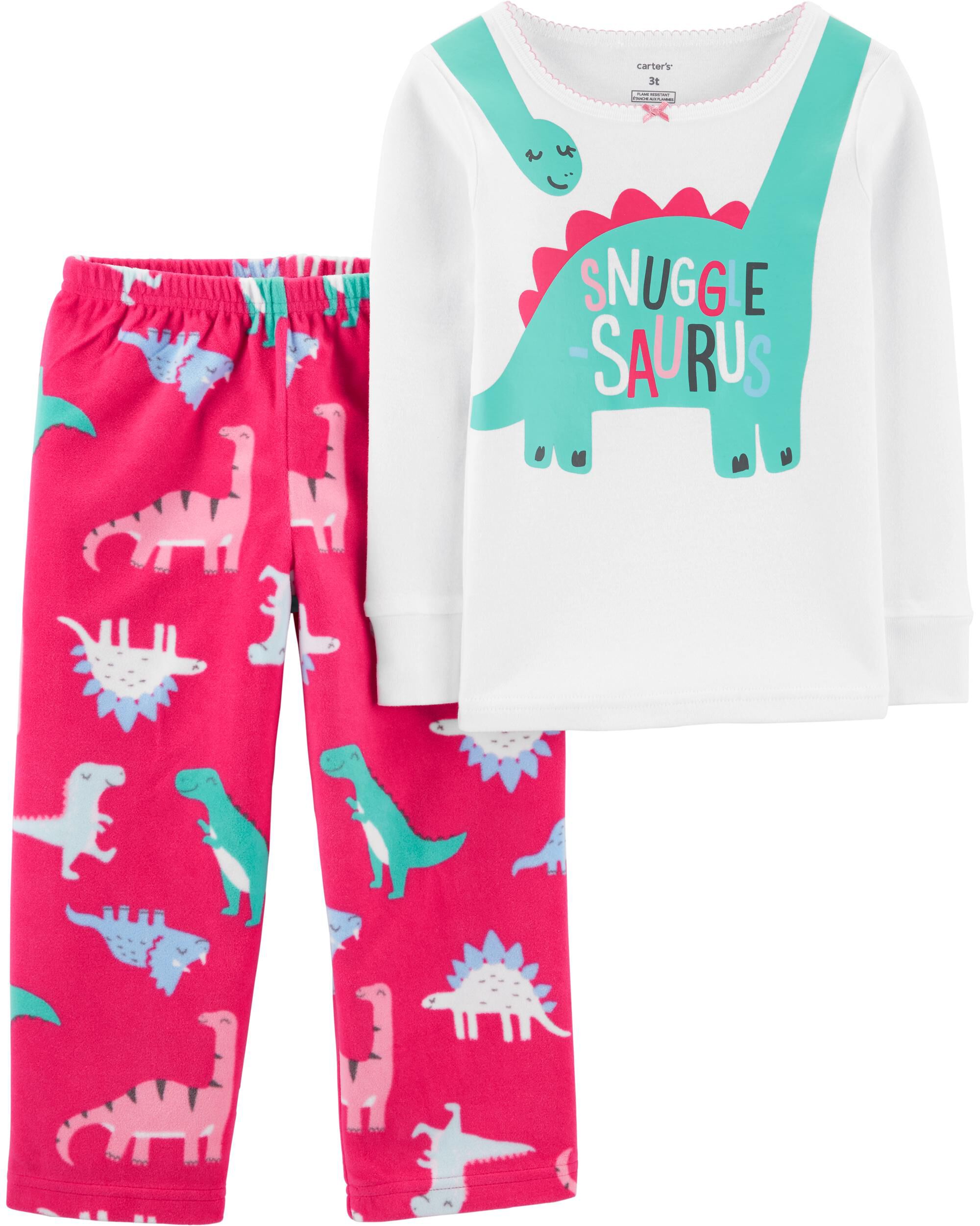 carters fleece dinosaur pajamas