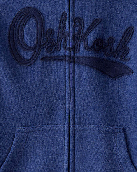 Product image 3 of Boys OshKosh Fleece Logo Zip Jacket - Blue