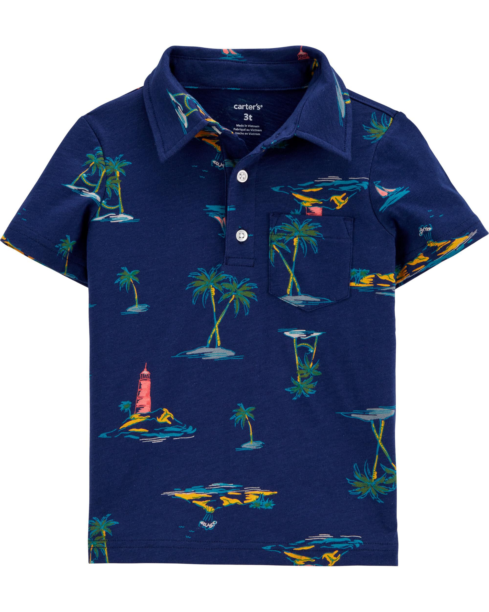 *CLEARANCE* Tropical Slub Jersey Polo