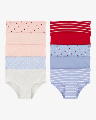 Carter's 7pc Kid Girl Black/White/Pink Stretch Cotton Briefs