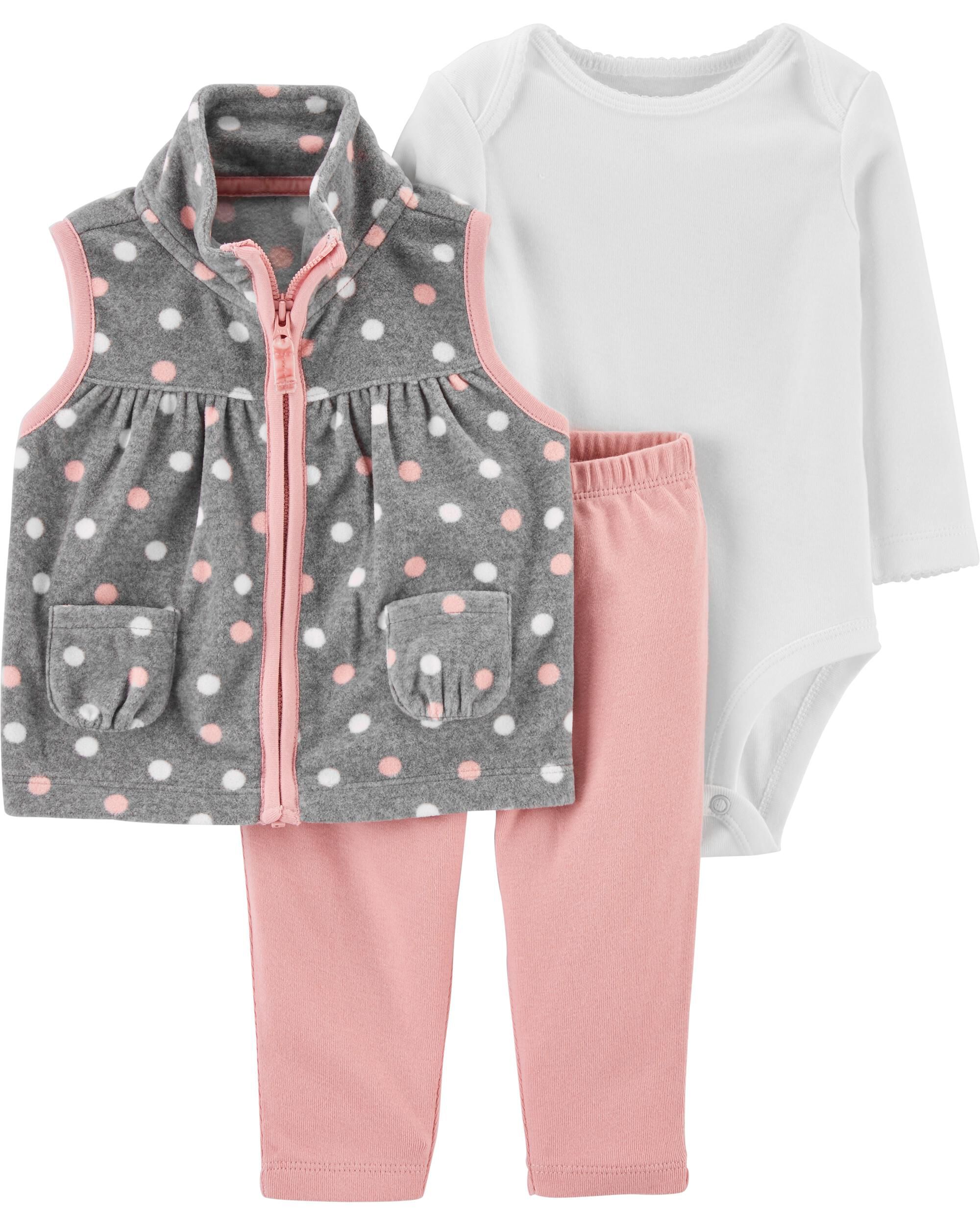 *CLEARANCE* 3-Piece Polka Dot Little Vest Set