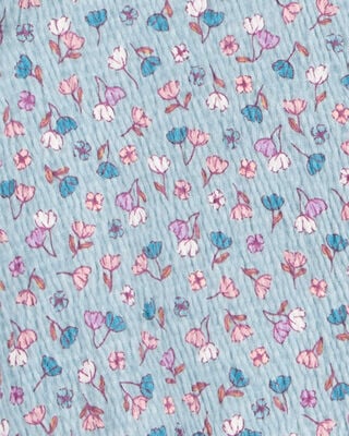 Product image 2 of Kid Floral Gauze Long-Sleeve Button-Up Top - Blue
