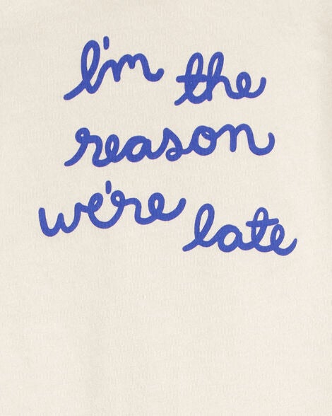  Product image 2 of Baby "Reason We're Late" Short-Sleeve Bodysuit - Ivory