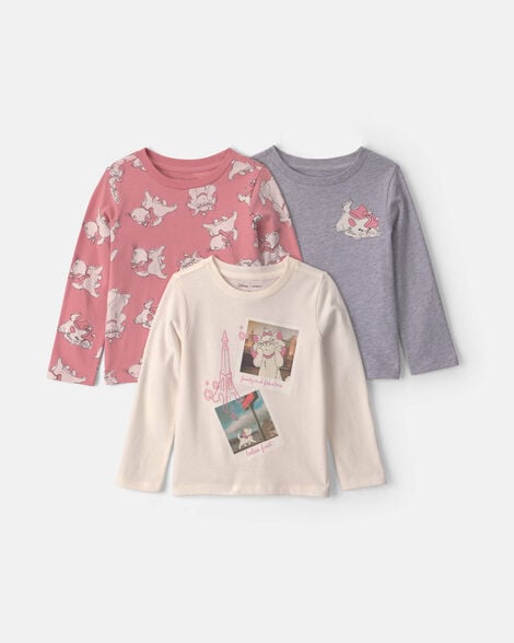 toddler girl 3-pack disney© marie long-sleeve multipack tops