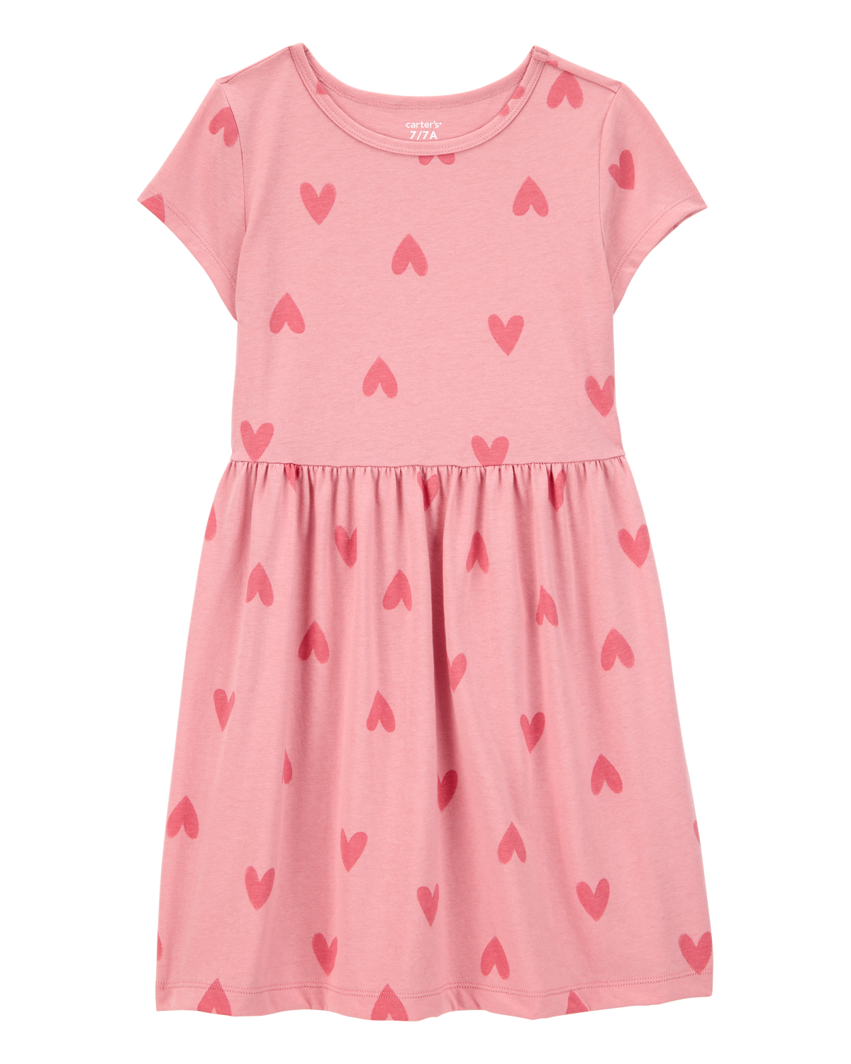 Girls Heart-Print Short-Sleeve Dress - Carter's | Carter's