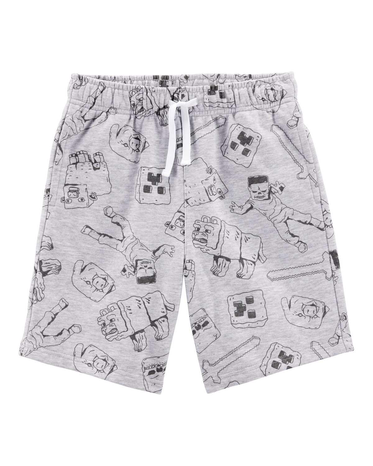 贈る結婚祝い Kid Minecraft OshKosh - Grey - Shorts Drawstring Print パンツ