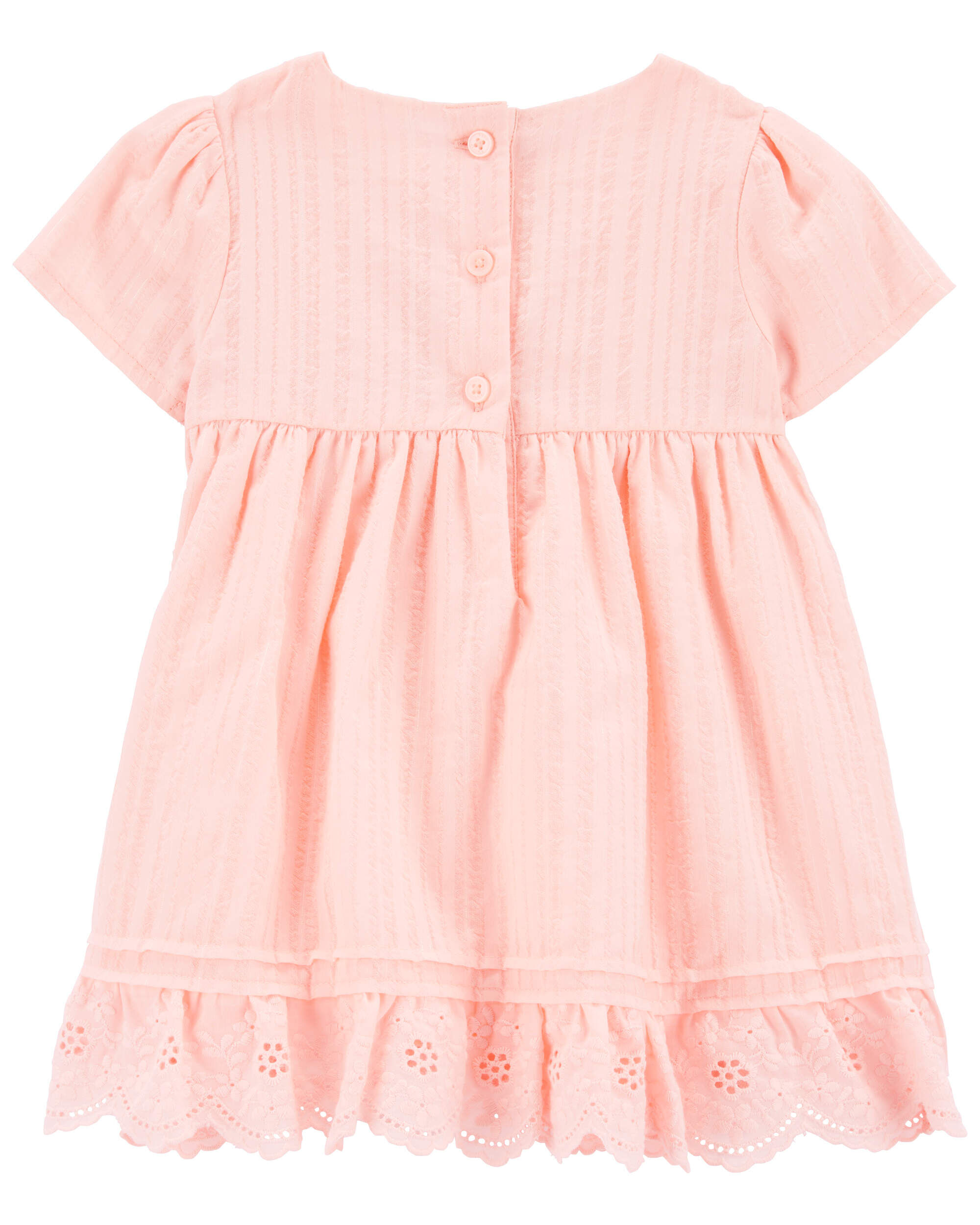 Baby Girl Eyelet Babydoll Dress - Pink