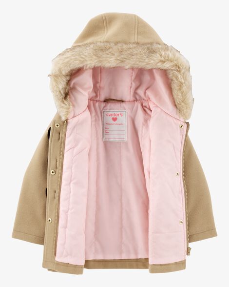  Product image 2 of Baby Faux Fur Hooded Peacoat