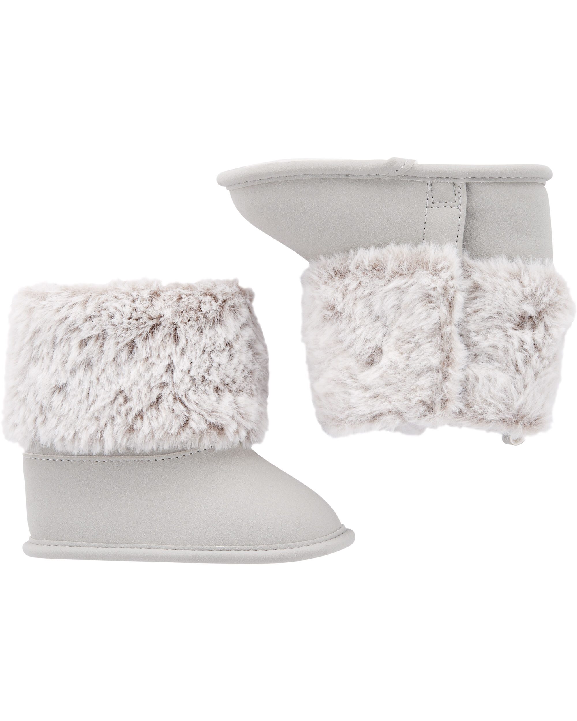 Baby Girls Baby Carter's Baby Faux Fur Boots 0 Grey Carters