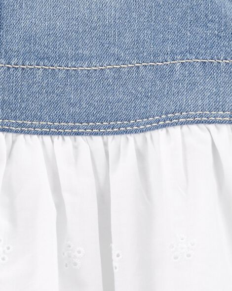  Product image 3 of Baby Denim Eyelet Jumper Dress
