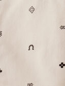Ivory - Baby Boy Western Print Cotton Long-Sleeve Button-Down Shirt - Ivory, Selected