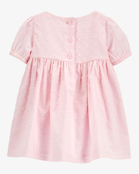 Product image 2 of Baby Textured Babydoll Dress- Pink