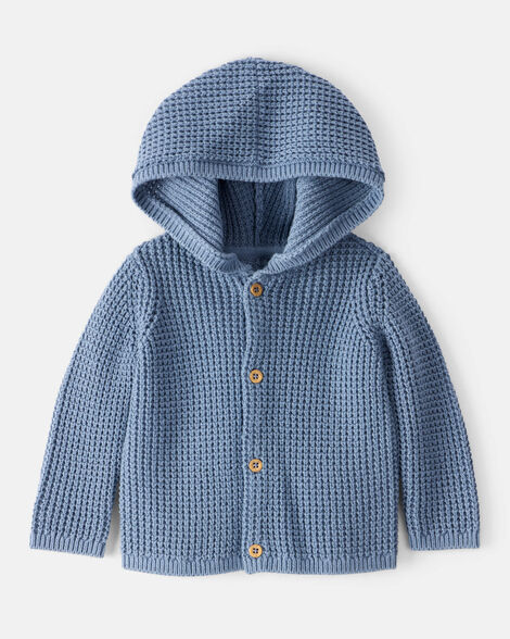 baby hooded cotton cardigan