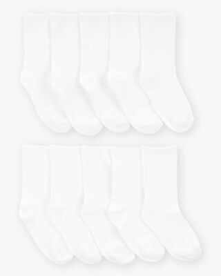 Product image 1 of Kid 10-Pack Scallop Crew Socks