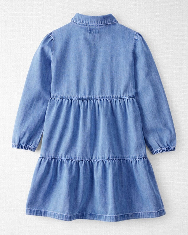Girls 2-Piece Denim Long-Sleeve Dress Set 
