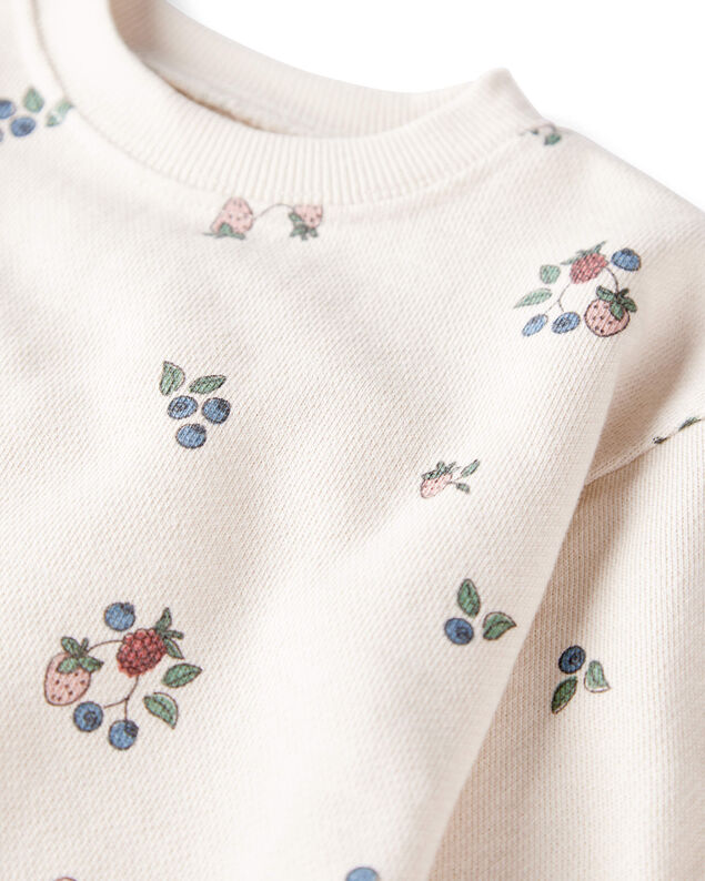 Product image 2 of Baby Girl Organic Cotton French Terry Sweatshirt in Berry Blossom Print