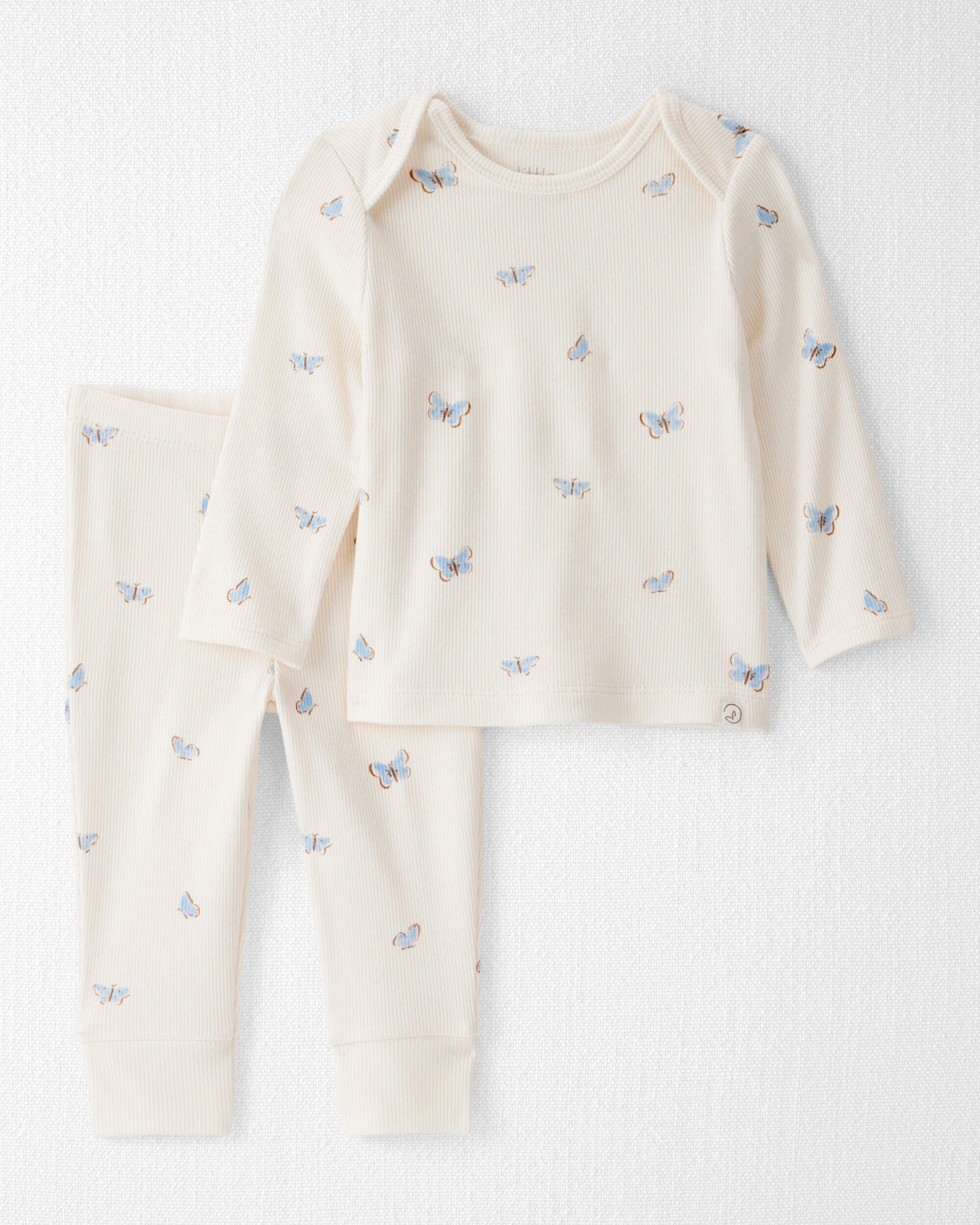 Baby 2-Piece Organic Cotton Ribbed Knit Set Butterfly Breeze Print