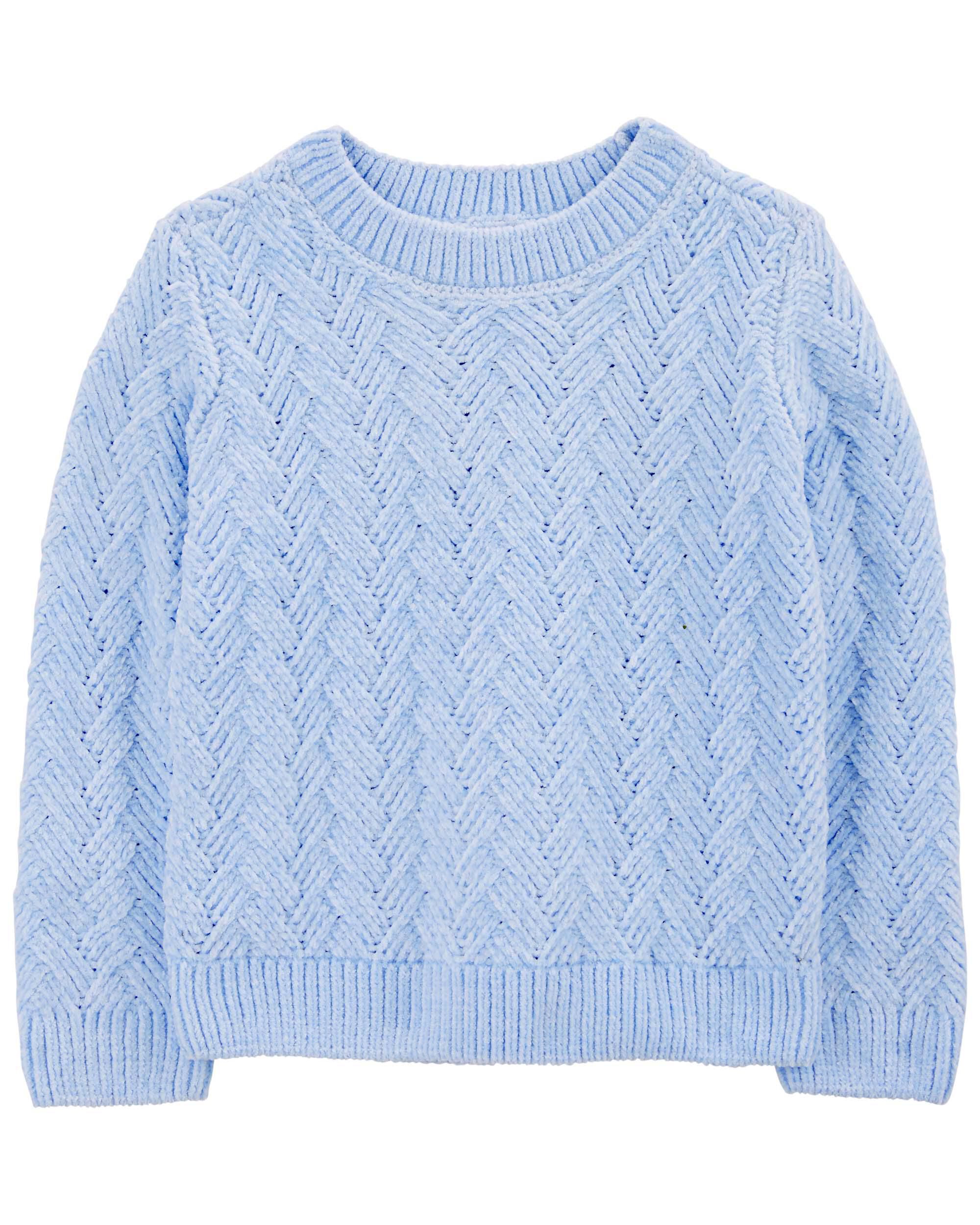 Light blue chenille sweater cheap