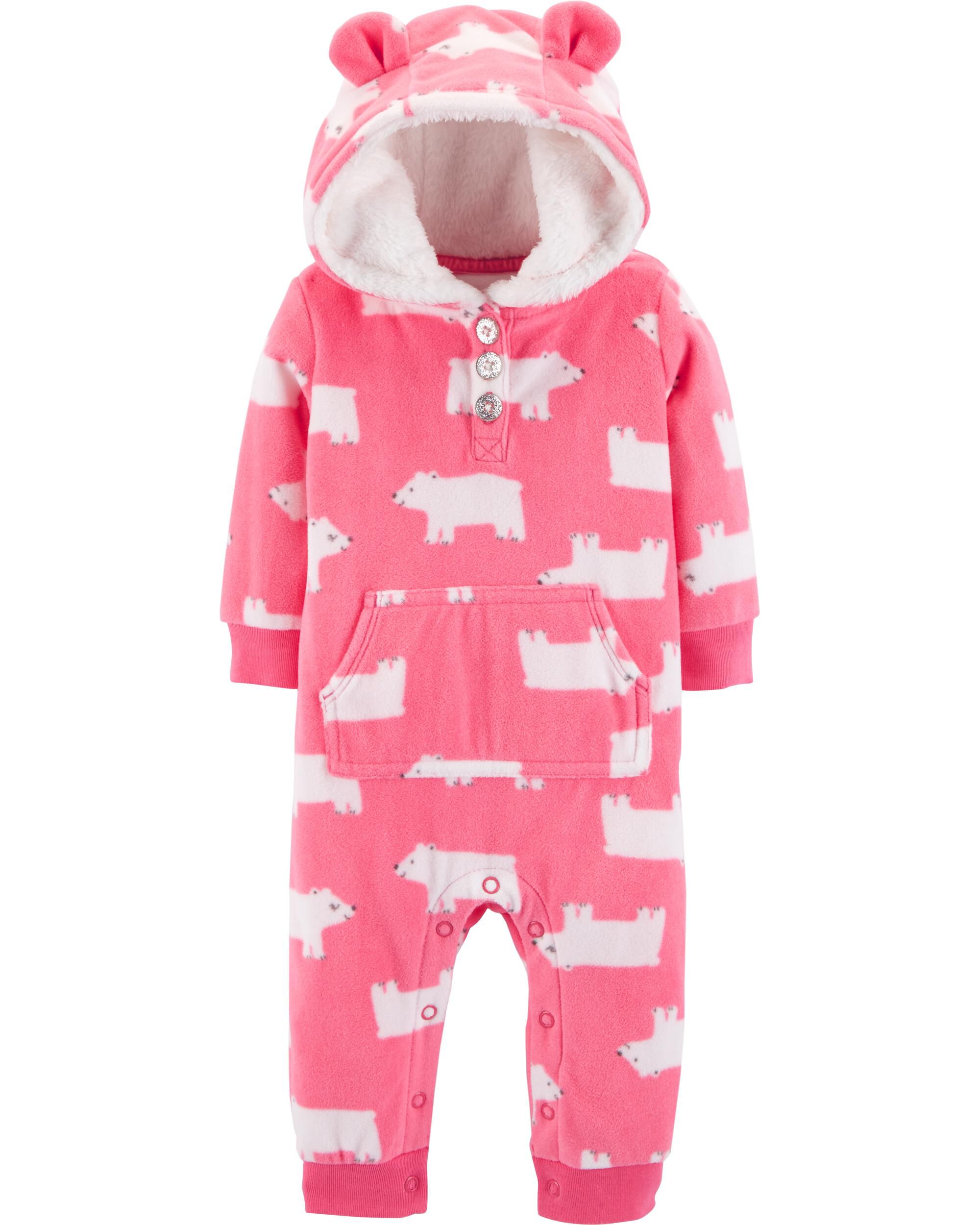 carter's bear fleece jumpsuit