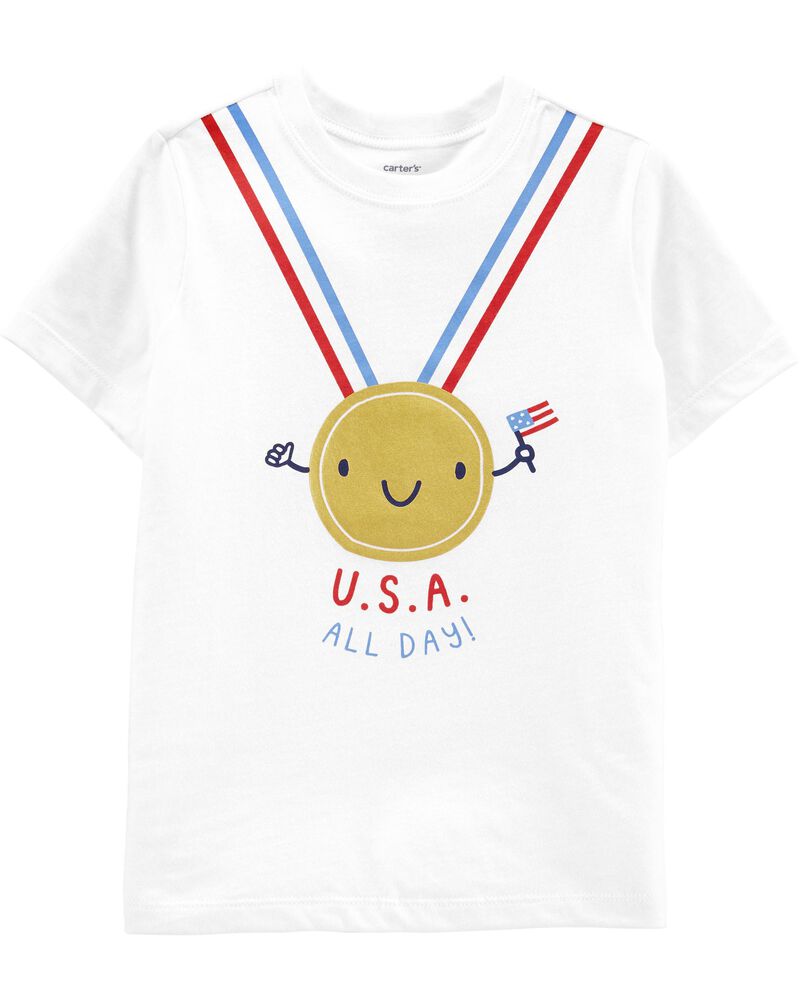 Baby White USA All Day Jersey Tee | carters.com