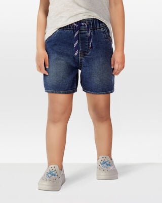 Product image 2 of Toddler Pull-On Denim Shorts - Navy