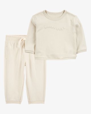 Product image 1 of Baby 2-Piece French Terry Pullover & Pant Set - Cream