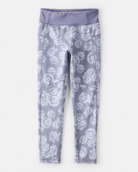Product image 1 of Girls Floral Active Leggings - Purple