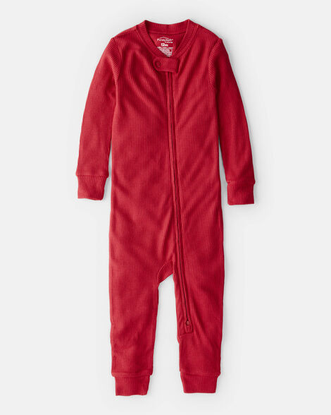 baby solid purelysoft snug fit 1-piece pajamas - red