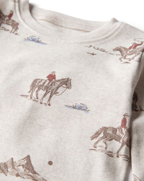  Product image 2 of Toddler Organic Cotton Pajamas in Western Rodeo Print