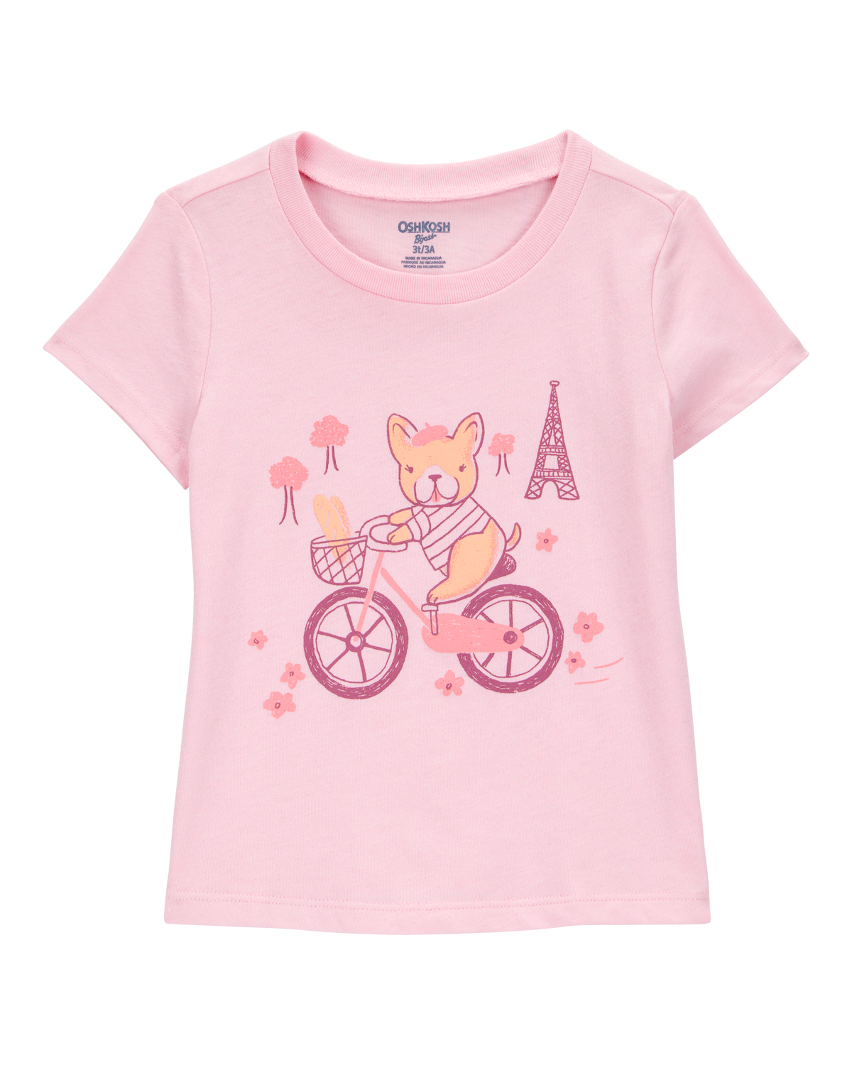 【CPGN STUDIO】24SS★ Kitten Fly Embroidered Short Sleeve T Girls' Short Sleeve Floral Striped Knit T-Shirt - Cat & Jack