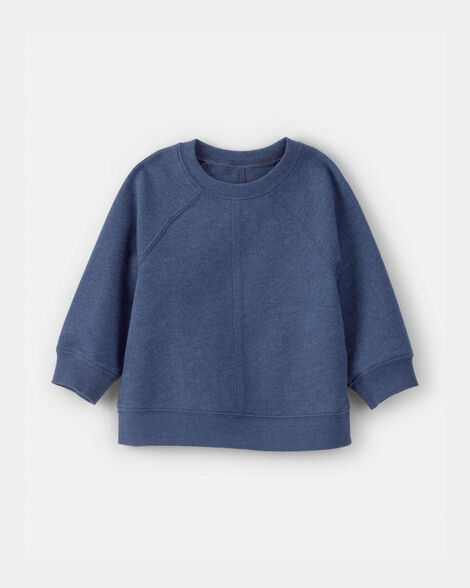 baby boy french terry pullover sweatshirt - navy blue