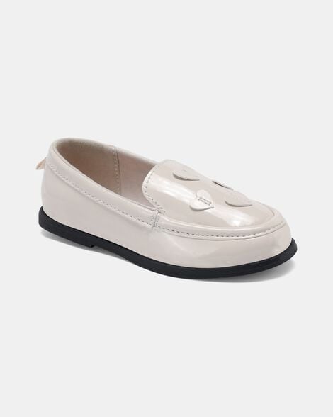 toddler girl heart dress shoes - cream
