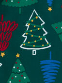 Green - Toddler 2-Piece Christmas Tree Fleece Coat Style Pajamas, Selected