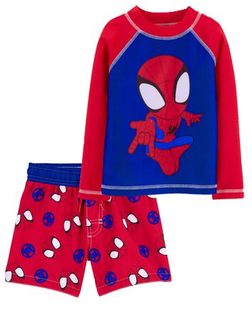 Toddler Spider-Man Rashguard & Swim Trunks Set