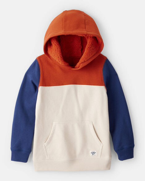 Boys Color Block Fleece Long-Sleeve Hoodie