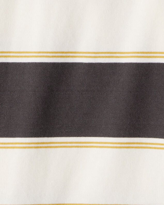 Product image 2 of Boys Cotton Short-Sleeve Stripe Polo - Brown/Ivory