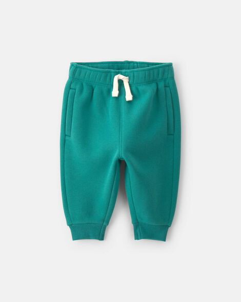 baby boy fleece pants - green
