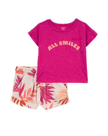 Toddler 2-Piece All Smiles Pocket Tee & Pull-On Shorts Set