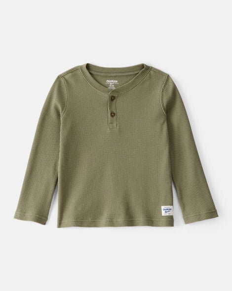 Toddler Boy Long-Sleeve Henley T-Shirt - Green