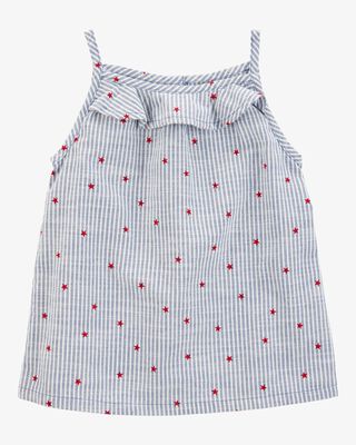 Product image 1 of Toddler Striped Star Print Tank - Blue